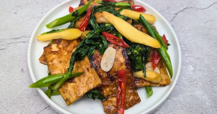 Tofu Gai Lan (Chinese Broccoli) Stir-Fry