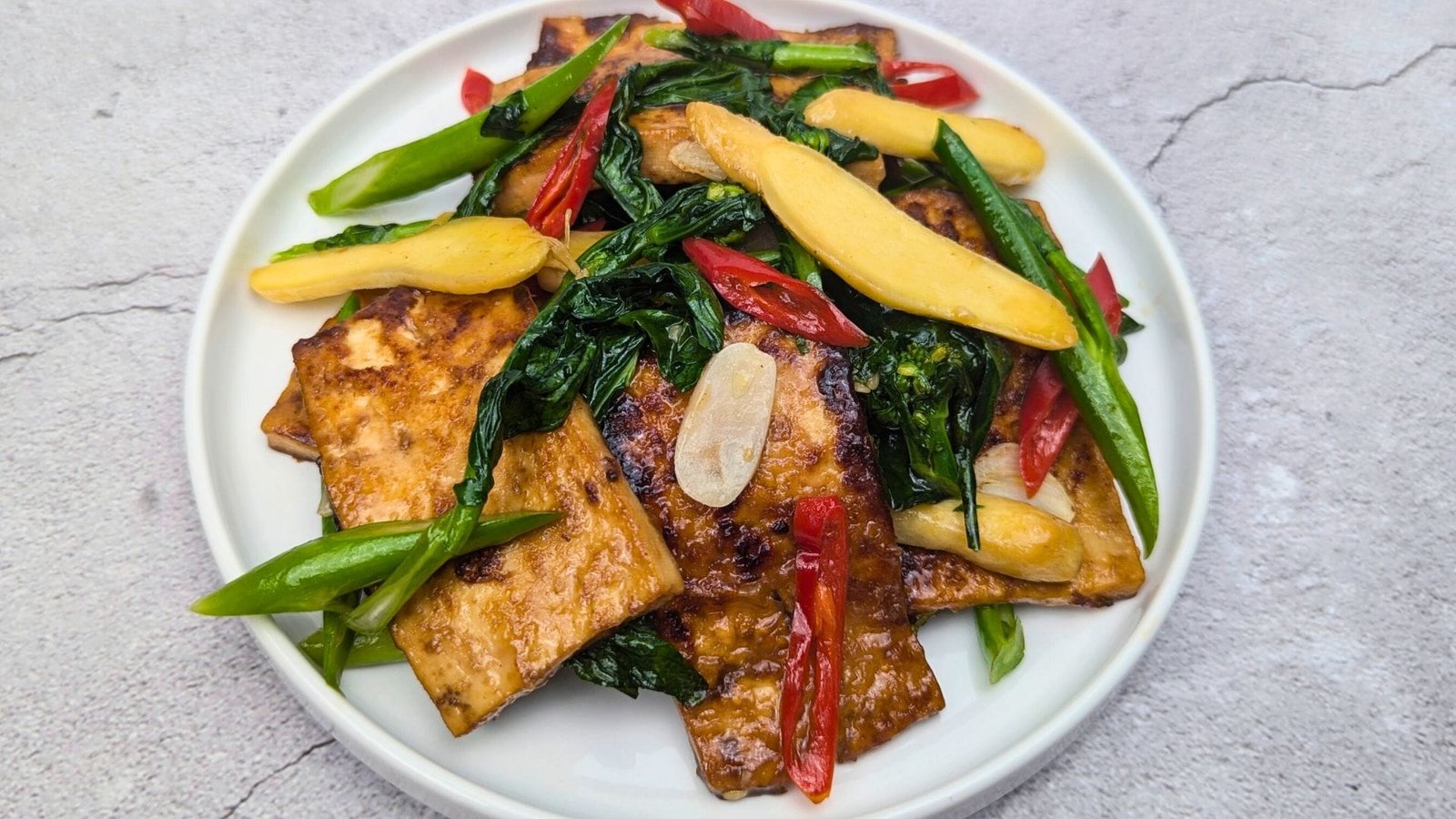 Tofu Gai Lan (Chinese Broccoli) Stir-Fry