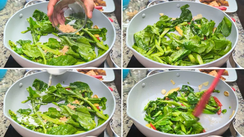 Adding Sugar, Salt and Corn Starch Slurry