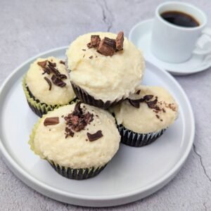 Easy Eggless Chocolate Cupcakes served