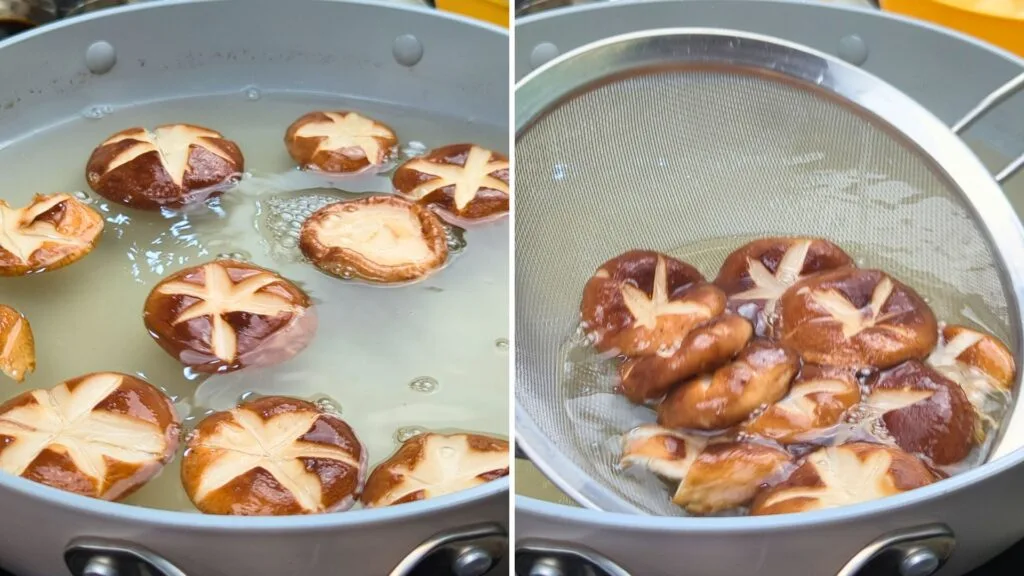 Blanching Shiitake Mushrooms