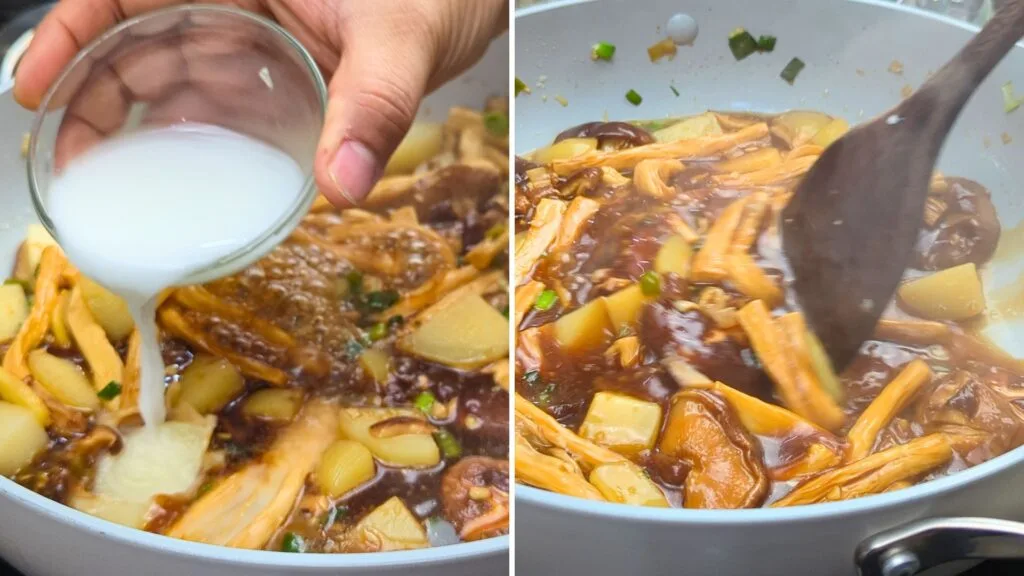 Cornstarch Slurry to the pan