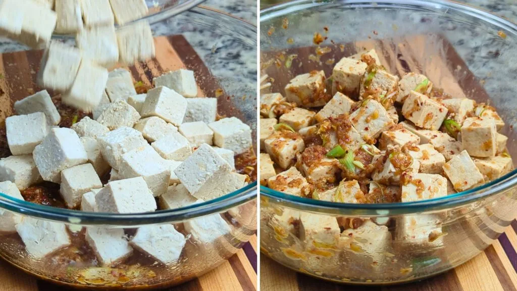 adding Tofu to Marinade
