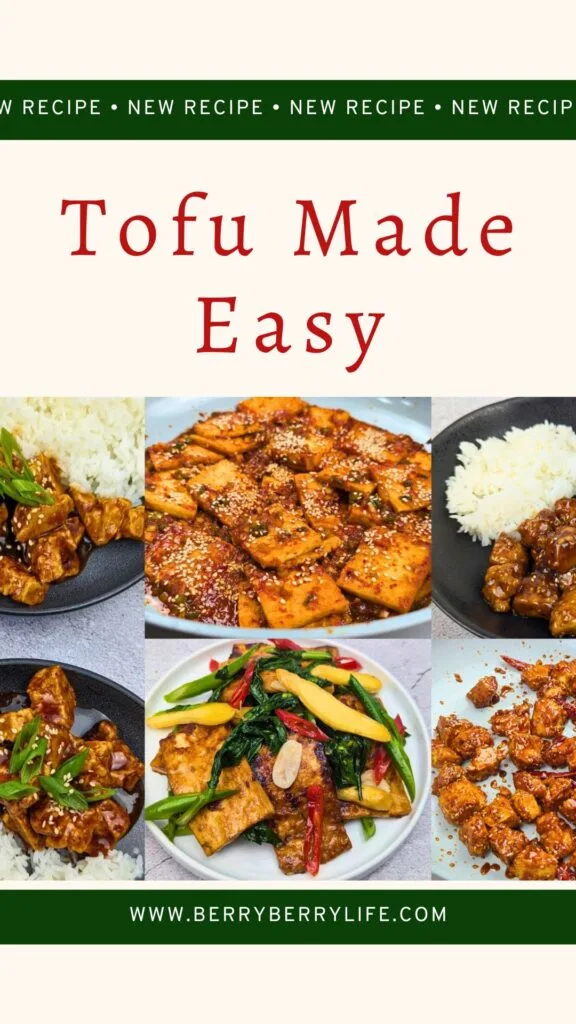 Tofu Made Easy Recipes Vertical image for Pinterest