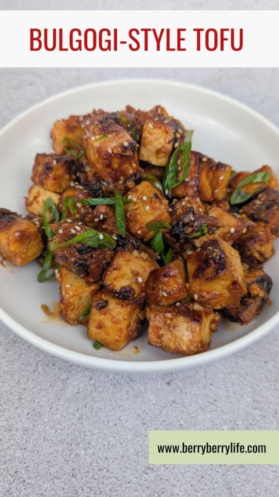 Bulgogi-Style Tofu vertical image for Pinterest