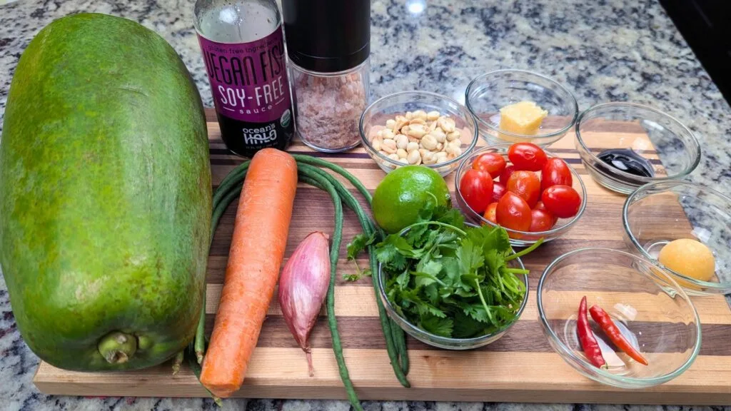 Vegan Papaya Salad Ingredients