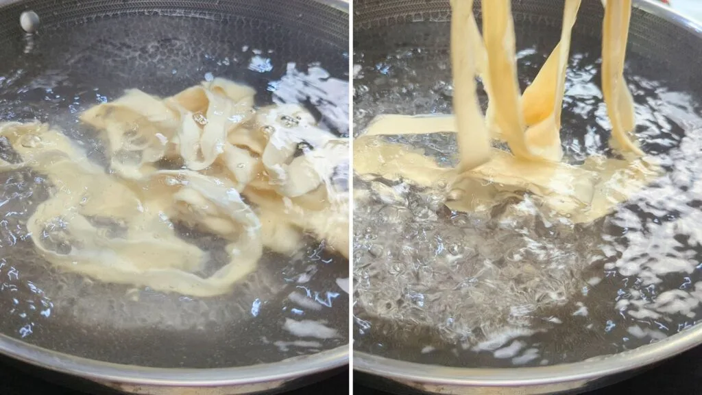 cook the noodles in the boiling water