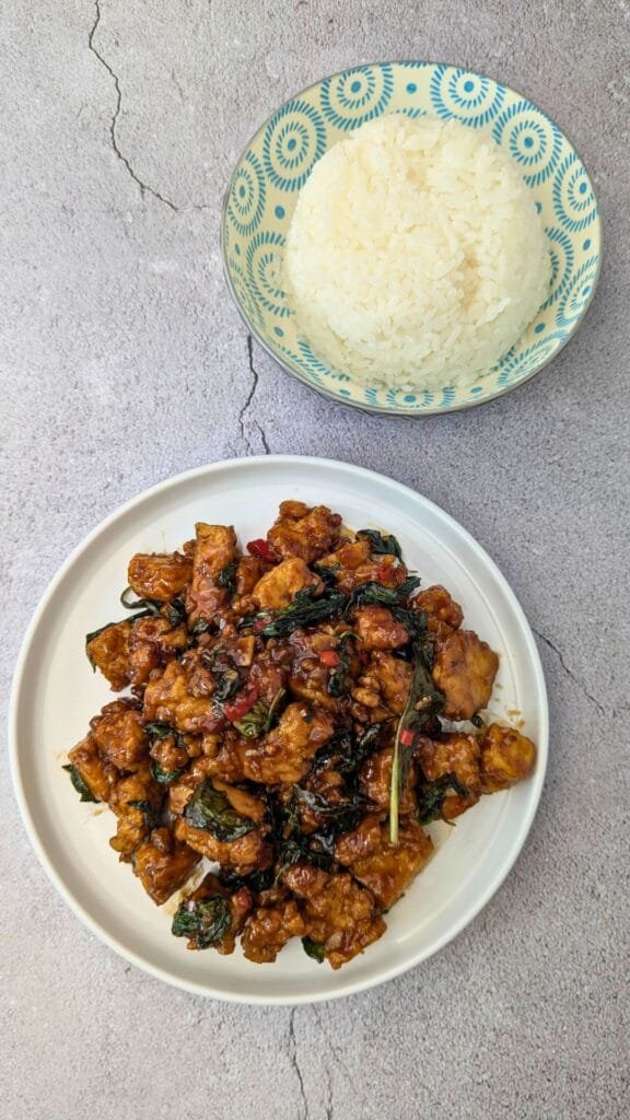 Thai Basil Tofu Stir-Fry (Pad Krapow) vertical image