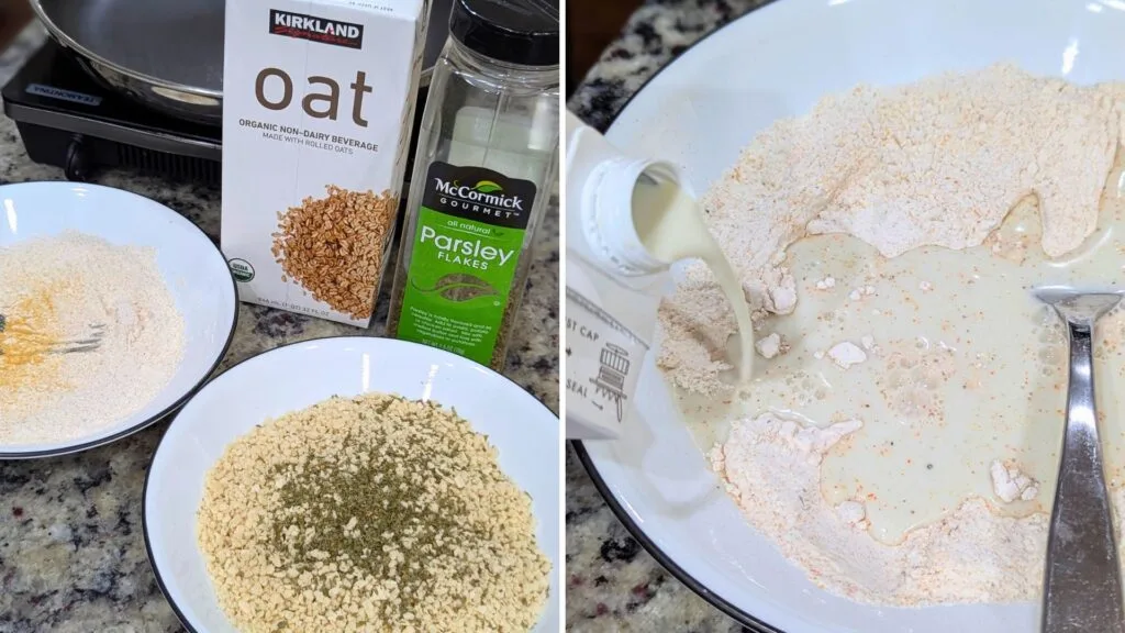 making All Purpose flour and bread crumbs mix