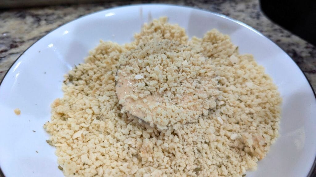 eggplant covered in breadcrumbs