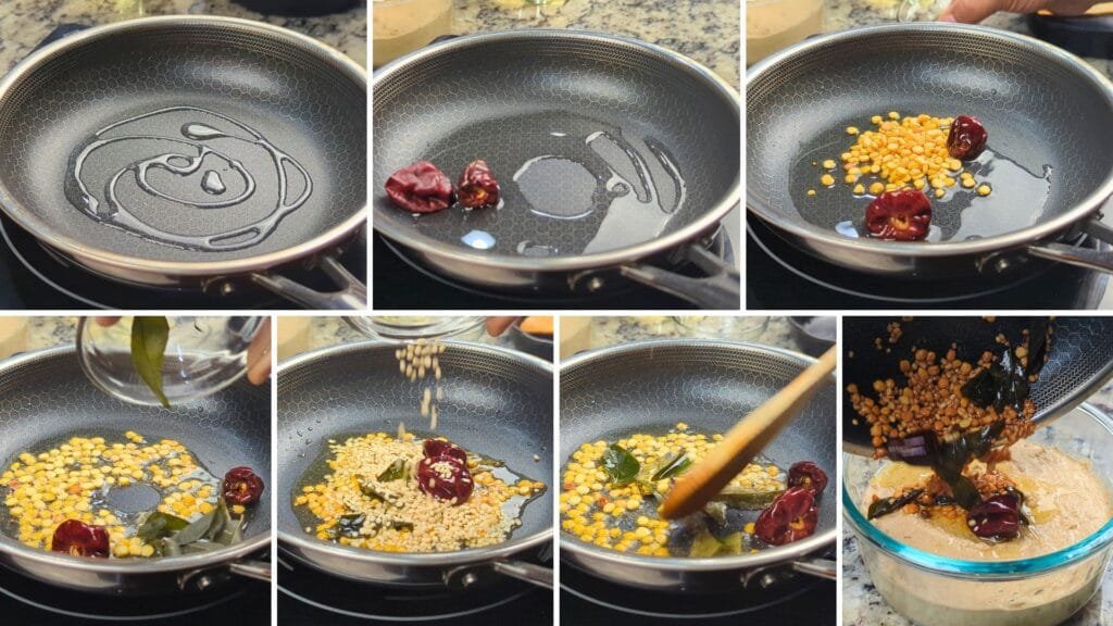 Prepare Tempering to add on Sesame chutney