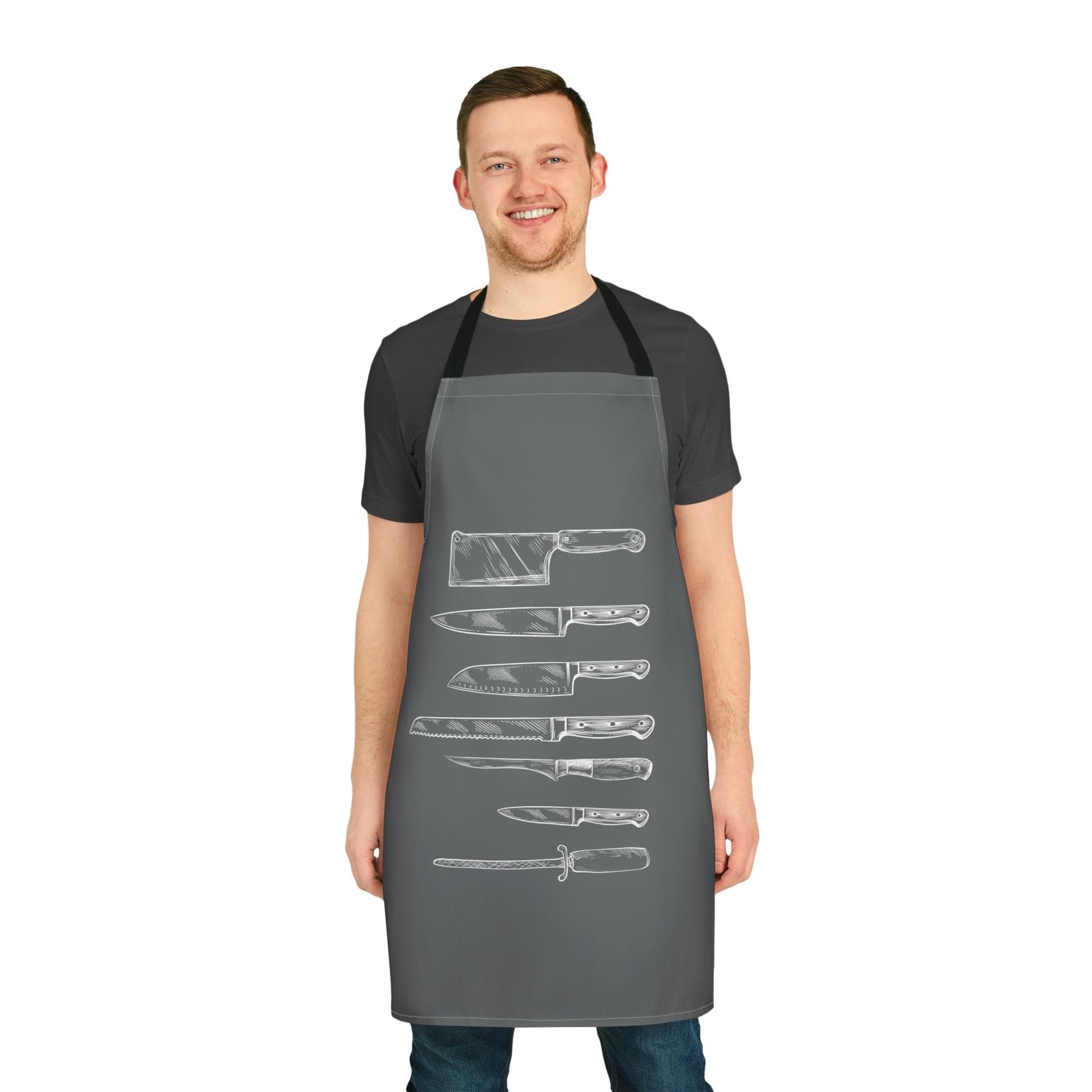 Chef's Knives Out Apron - Dark Grey - Image 2