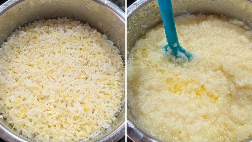 Rice and Moong Dal is cooked