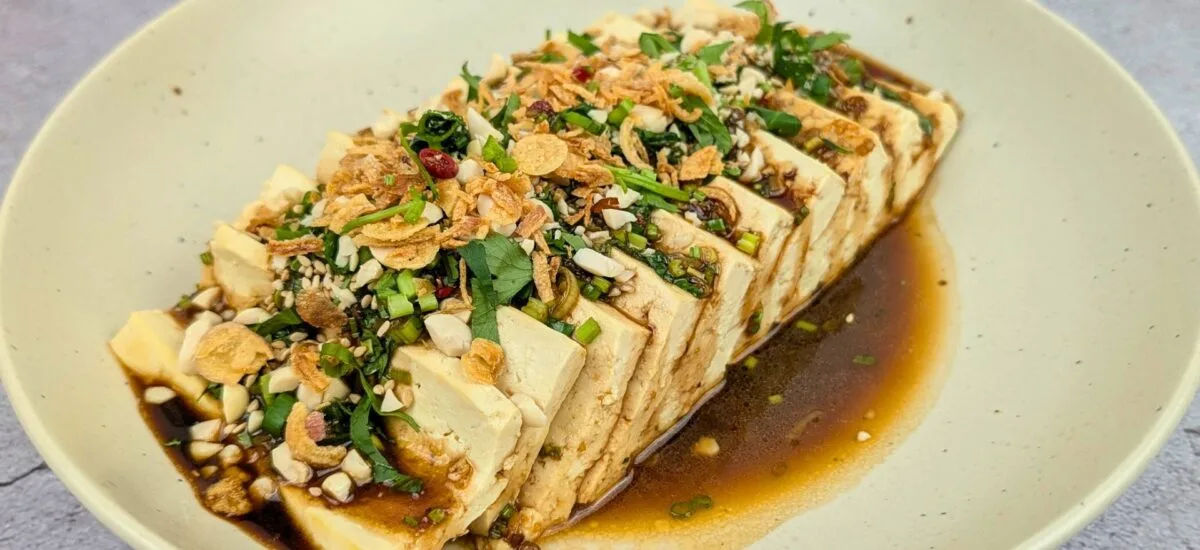Steamed Silken Tofu with Savory Sauce