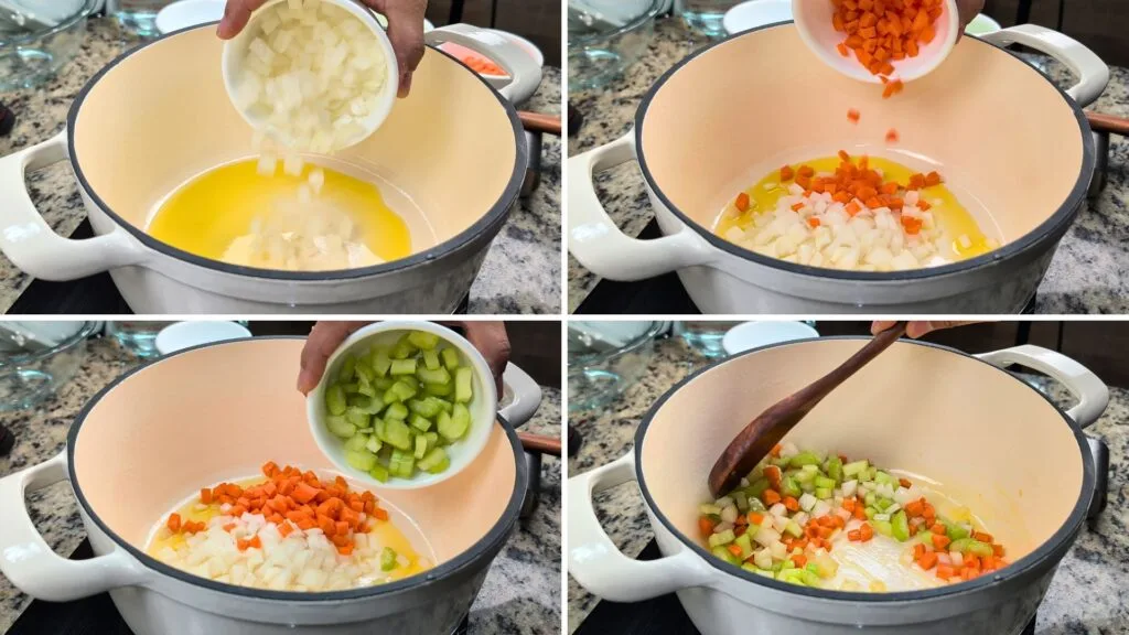 Add onions, Carrots, Celery and mix it well. 