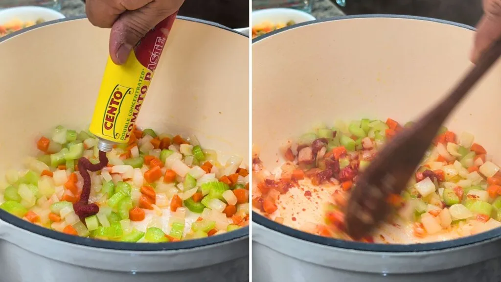 Add Tomato Paste and mix it well. 