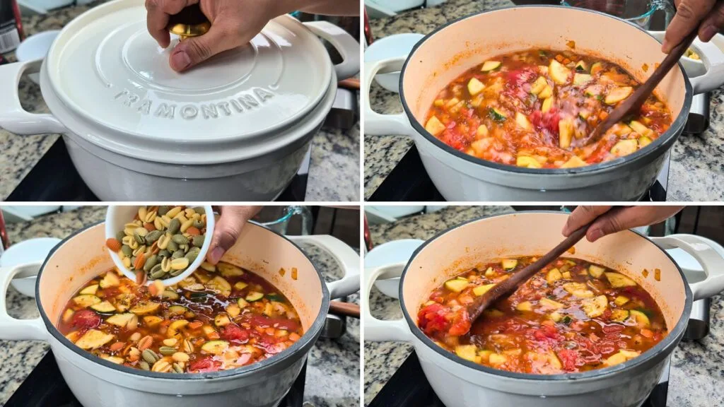let the Soup Boil, once it boil add Pasta