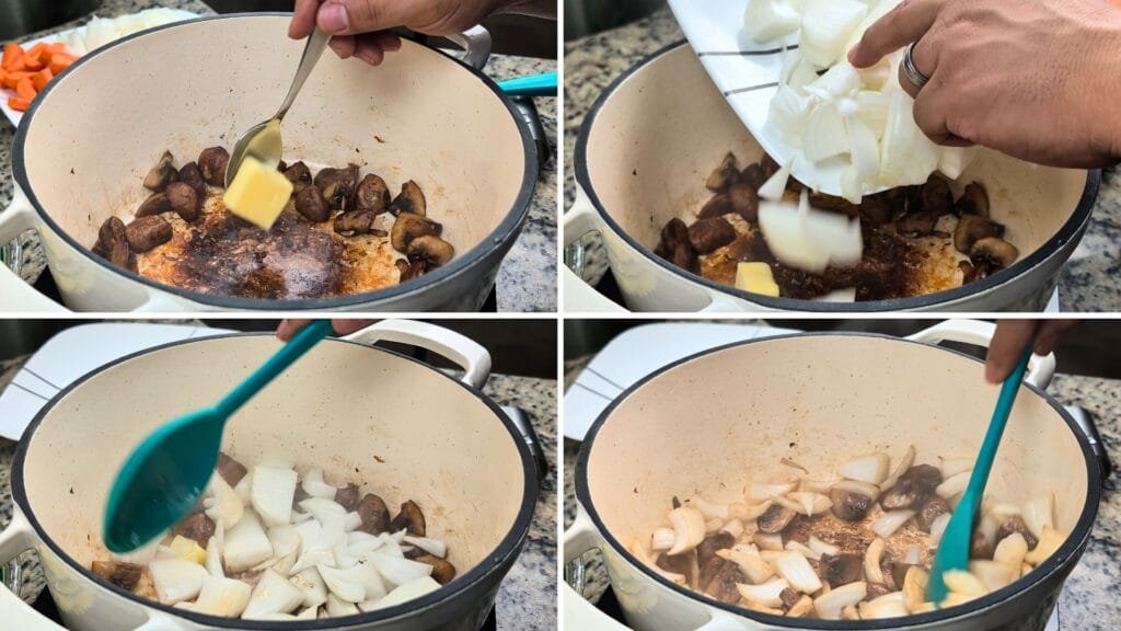 Add Butter, Onions and Sauté Well.