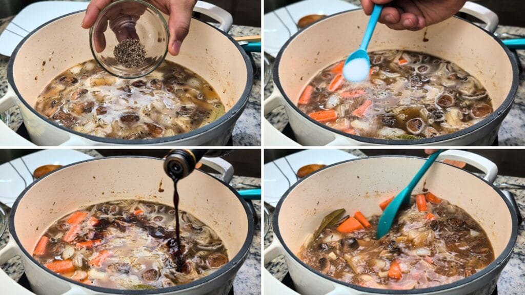 adding Salt, Black Pepper, Balsamic Vinegar and mix it well.