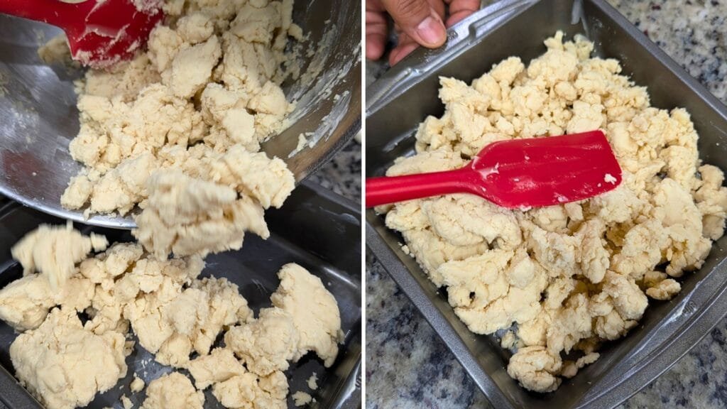 pat the dough into the baking sheet