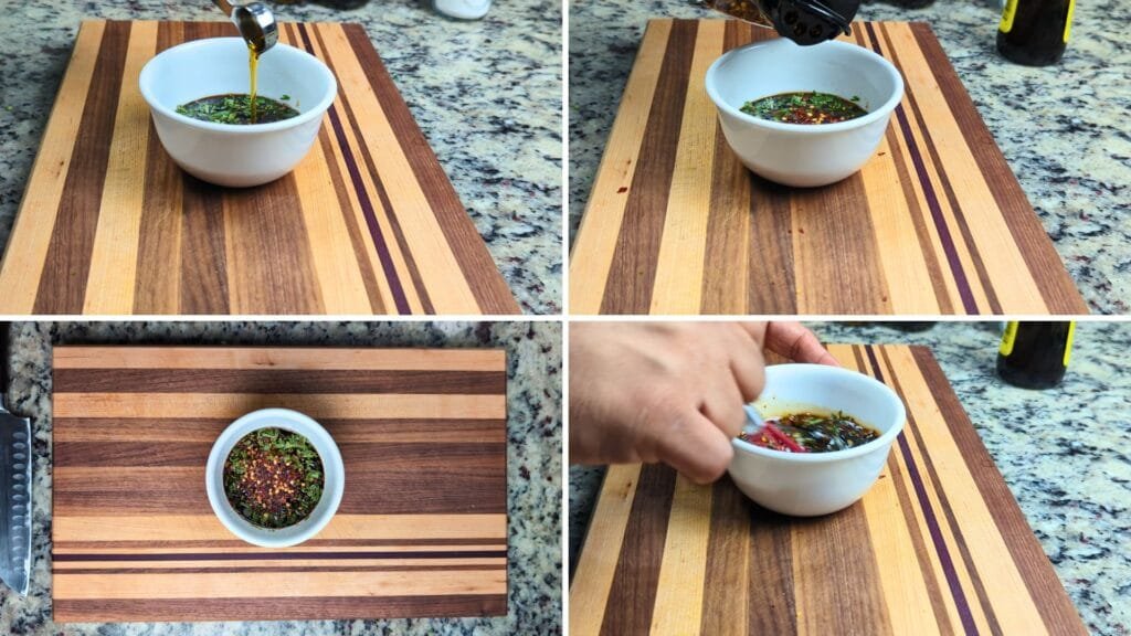 Adding Sesame Oil, Brown Sugar and Red Chili Flakes to 