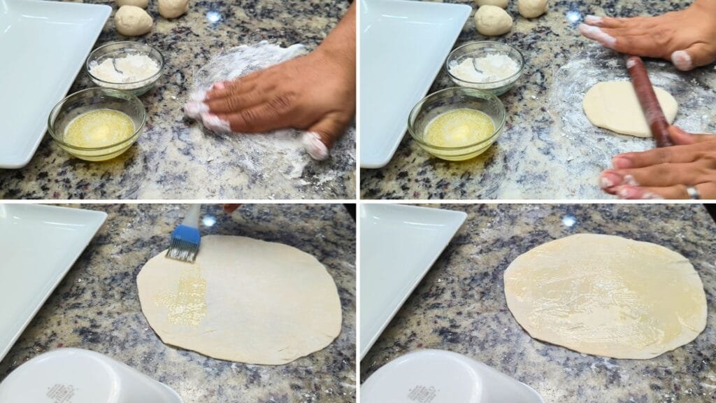 put he APF and Cornstarch mixture on the rolling surface to roll the dough