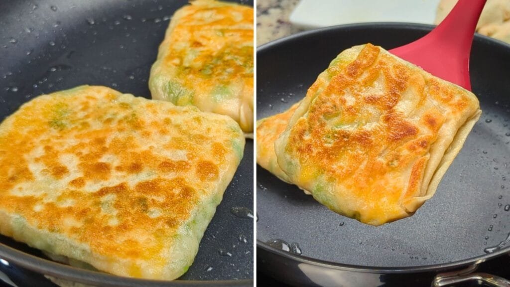 Flaky, crispy and Chewy Scallion Pockets are ready